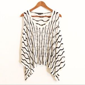 BCBGMaxAzria Sleeveless Cape Poncho Sweater Knit